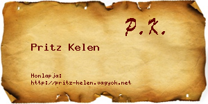 Pritz Kelen névjegykártya